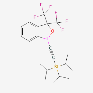 Chemical structure of 1-[2-(Triisopropylsilyl)ethynyl]-3,3-bis(trifluoromethyl)-1,2-benziodoxole