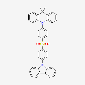 Chemical structure of 10-(4-((4-(9H-Carbazol-9-yl)phenyl)sulfonyl)phenyl)-9,9-dimethyl-9,10-dihydroacridine