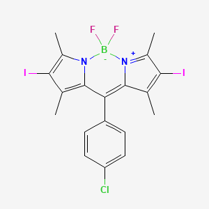 Chemical structure of 10-(4-Chlorophenyl)-5,5-difluoro-2,8-diiodo-1,3,7,9-tetramethyl-5H-dipyrrolo[1,2-c:2',1'-f][1,3,2]diazaborinin-4-ium-5-uide