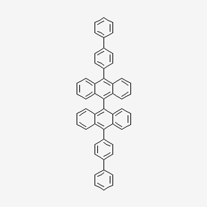 Chemical structure of 10,10'-Di([1,1'-biphenyl]-4-yl)-9,9'-bianthracene