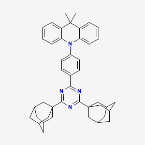 Chemical structure of 10-[4-[4,6-Di(adamantan-1-yl)-1,3,5-triazin-2-yl]phenyl]-9,9-dimethyl-9,10-dihydroacridine(purifiedbysublimation)