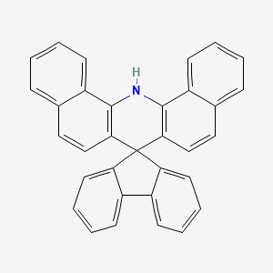 Chemical structure of 14H-spiro[dibenzo[c,h]acridine-7,9'-fluorene]