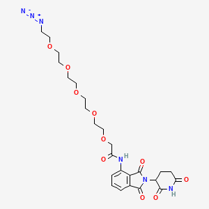 Chemical structure of 17-Azido-N-(2-(2,6-dioxopiperidin-3-yl)-1,3-dioxoisoindolin-4-yl)-3,6,9,12,15-pentaoxaheptadecanamide