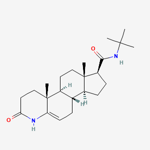 Chemical structure of 17b-(tert-Butylcarbamoyl)-4-aza-5a-androsten-3-one