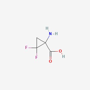 Chemical structure of 1-Amino-2,2-difluorocyclopropane-1-carboxylic acid
