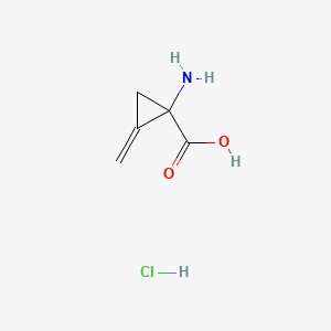 Chemical structure of 1-Amino-2-methylenecyclopropanecarboxylic acid hydrochloride