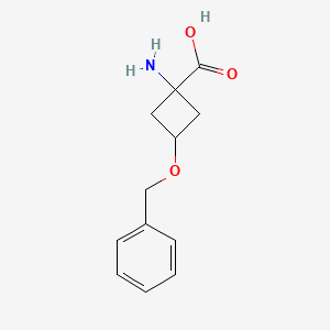 Chemical structure of 1-Amino-3-(benzyloxy)cyclobutanecarboxylic acid