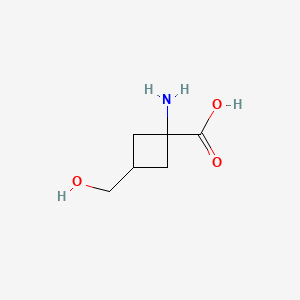 Chemical structure of 1-Amino-3-(hydroxymethyl)cyclobutane-1-carboxylic acid