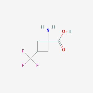 Chemical structure of 1-Amino-3-(trifluoromethyl)cyclobutane-1-carboxylic acid