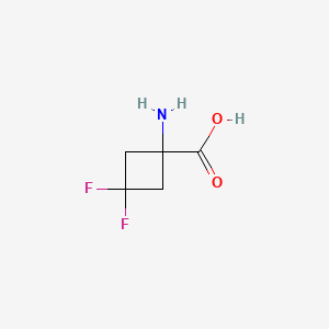 Chemical structure of 1-Amino-3,3-difluorocyclobutane-1-carboxylic acid