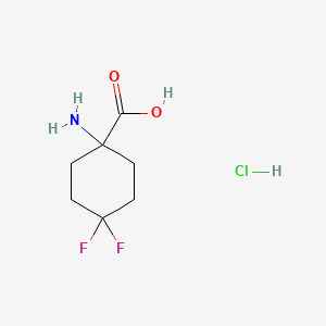 Chemical structure of 1-Amino-4,4-difluorocyclohexanecarboxylic acid hydrochloride