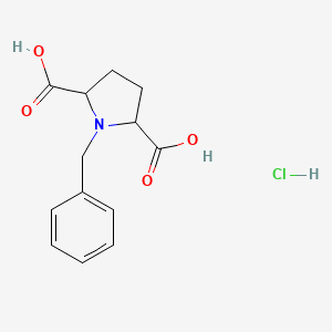 Chemical structure of 1-Benzylpyrrolidine-2,5-dicarboxylic acid hydrochloride