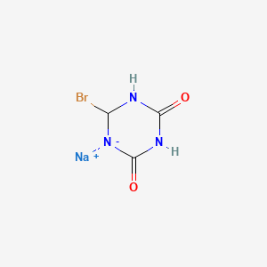 Chemical structure of 1-Bromo-1,3,5-triazinane-2,4,6-trione, sodium salt