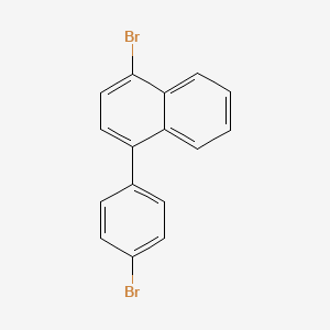Chemical structure of 1-Bromo-4-(4-bromophenyl)naphthalene