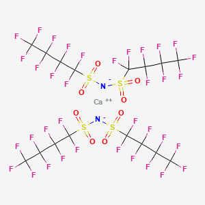 Chemical structure of 1-Butanesulfonamide, 1,1,2,2,3,3,4,4,4-nonafluoro-N-[(nonafluorobutyl)sulfonyl]-, calcium salt