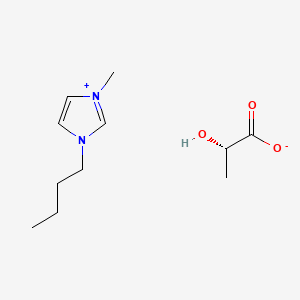 Chemical structure of 1-Butyl-3-methyl-1H-imidazol-3-ium (S)-2-hydroxypropanoate