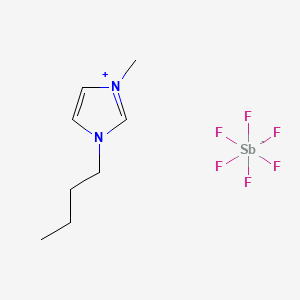 Chemical structure of 1-Butyl-3-methylimidazolium Hexafluoroantimonate