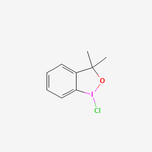 Chemical structure of 1-Chloro-3,3-dimethyl-1,3-dihydro-1lambda~3~,2-benziodoxole