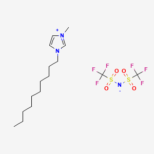 Chemical structure of 1-Decyl-3-methyl-1H-imidazol-3-ium bis((trifluoromethyl)sulfonyl)amide