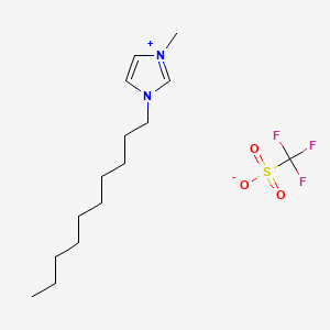 Chemical structure of 1-Decyl-3-methylimidazolium triflate