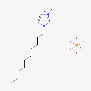 Chemical structure of 1-decyl-3-methylimidazolium hexafluorophosphate