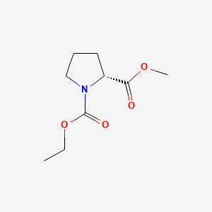 Chemical structure of 1-Ethyl 2-methyl (R)-pyrrolidine-1,2-dicarboxylate