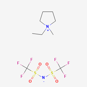 Chemical structure of 1-Ethyl-1-methylpyrrolidin-1-ium bis((trifluoromethyl)sulfonyl)amide