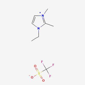 Chemical structure of 1-Ethyl-2,3-dimethylimidazolium triflate