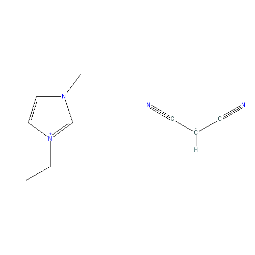 Chemical structure of 1-Ethyl-3-methylimidazolium dicyanomethanide