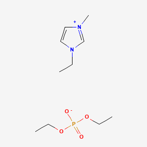 Chemical structure of 1-ethyl-3-methylimidazolium diethylphosphate