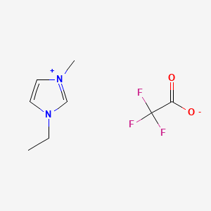 Chemical structure of 1-ethyl-3-methylimidazolium trifluoroacetate