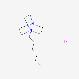 Chemical structure of 1-Hexyl-1,4-diazabicyclo[2.2.2]octan-1-ium Iodide