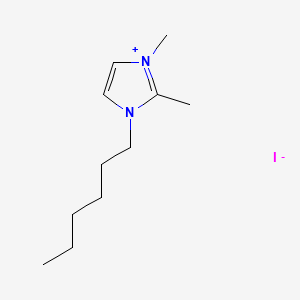 Chemical structure of 1-Hexyl-2,3-dimethylimidazolium Iodide