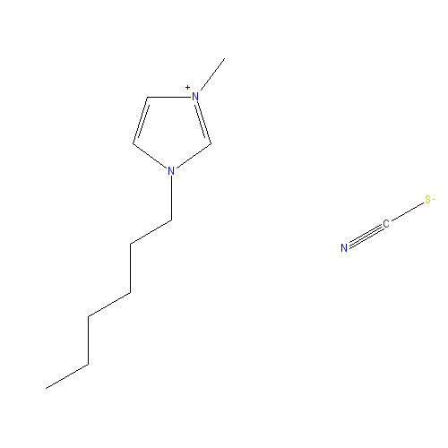 Chemical structure of 1-Hexyl-3-methyl-1H-imidazol-3-ium thiocyanate