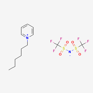 Chemical structure of 1-Hexylpyridinium bis(trifluoromethanesulfonyl)imide