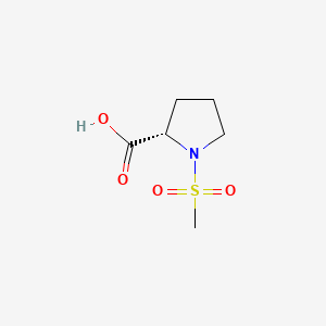 Chemical structure of 1-Methanesulfonylpyrrolidine-2-carboxylic acid