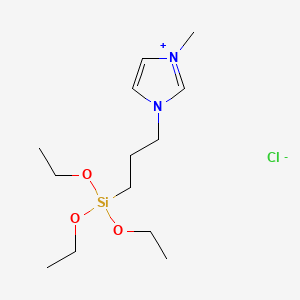Chemical structure of 1-Methyl-3-(3-(triethoxysilyl)propyl)-1H-imidazol-3-ium chloride