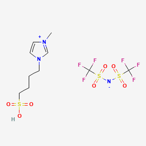 Chemical structure of 1-Methyl-3-(4-sulfobutyl)-1H-imidazol-3-ium Bis((trifluoromethyl)sulfonyl)amide