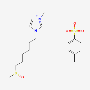 Chemical structure of 1-Methyl-3-[6-(methylsulfinyl)hexyl]imidazolium p-Toluenesulfonate