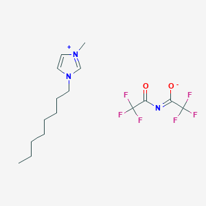 Chemical structure of 1-Methyl-3-octyl-1H-imidazol-3-ium bis(2,2,2-trifluoroacetyl)amide