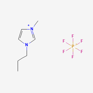 Chemical structure of 1-Methyl-3-propyl-2,3-dihydro-1H-imidazol-1-ium hexafluorophosphate(V)