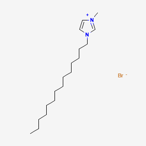 Chemical structure of 1H-Imidazolium, 1-methyl-3-tetradecyl-, bromide