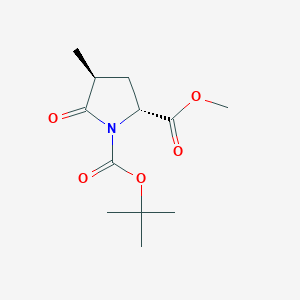 Chemical structure of 1-tert-Butyl 2-methyl (2R,4S)-4-methyl-5-oxopyrrolidine-1,2-dicarboxylate