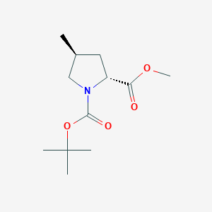 Chemical structure of Methyl (2R,4S)-1-Boc-4-methylpyrrolidine-2-carboxylate