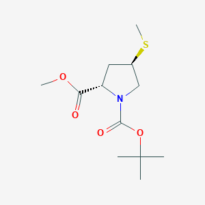 Chemical structure of (4R)-1-Boc-4-methylthiol-L-proline methyl ester
