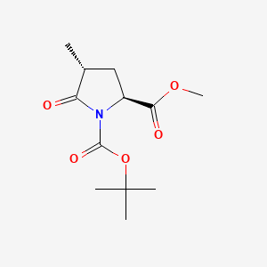 Chemical structure of Methyl (2S,4R)-1-(tert-butoxycarbonyl)-4-methylpyroglutamate