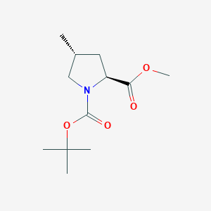 Chemical structure of Methyl (2S,4R)-1-Boc-4-methylpyrrolidine-2-carboxylate