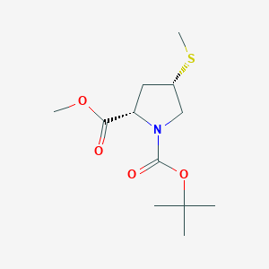 Chemical structure of (4S)-1-Boc-4-methylthiol-L-proline methyl ester