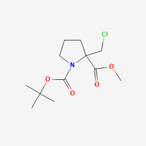 Chemical structure of 1-tert-Butyl 2-methyl 2-(chloromethyl)pyrrolidine-1,2-dicarboxylate
