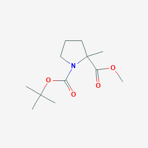 Chemical structure of 1-tert-Butyl 2-methyl 2-methylpyrrolidine-1,2-dicarboxylate